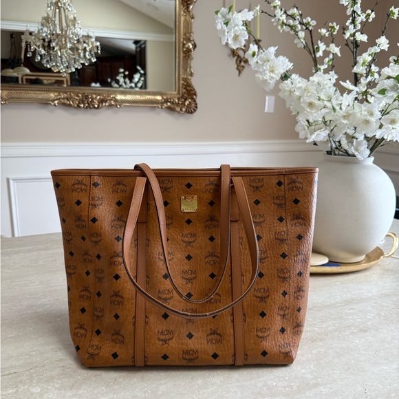 MCM Handbags - MCM Toni Top-Zip Shopper in Visetos Brown